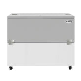 49 in. Commercial Milk Cooler for School and Cafeteria, 12 Crate Capacity with Heavy Duty Casters in Stainless Steel and White (KM-MC49-HDC)